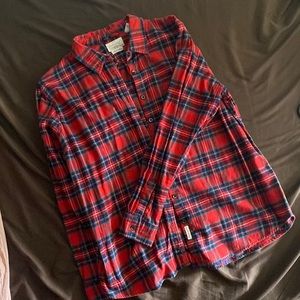 Weatherproof Vintage Red Green and Blue Plaid Button Down